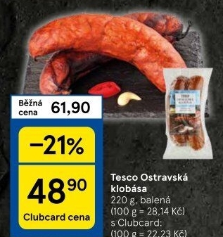 Ostravská klobása Tesco