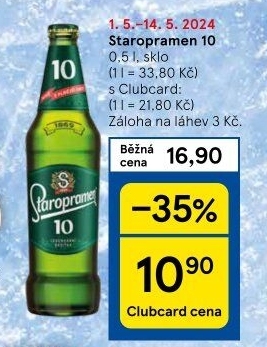 Pivo světlé výčepní 10° Staropramen