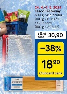 Těstoviny Tesco