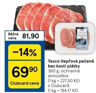 Vepřová pečeně bez kosti Tesco