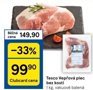 Vepřová plec bez kosti Tesco