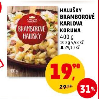 Bramborové halušky v prášku Karlova Koruna