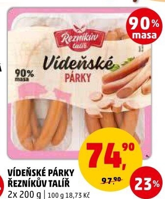 Párky vídeňské Řezníkův talíř