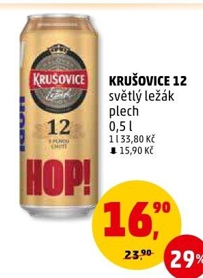 Pivo světlý ležák 12° Krušovice