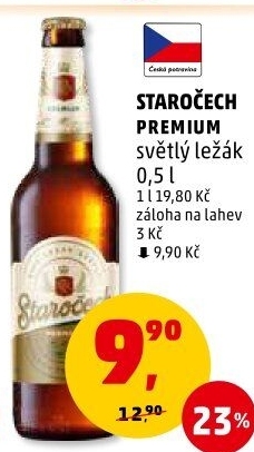 Pivo světlý ležák Premium Staročech