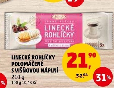 Rohlíčky linecké Klasa Pekárny a cukrárny Klatovy