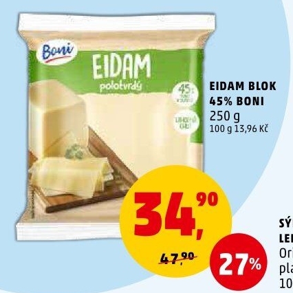 Sýr Eidam 45% Boni