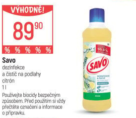 Čistič na podlahy dezinfekce Savo