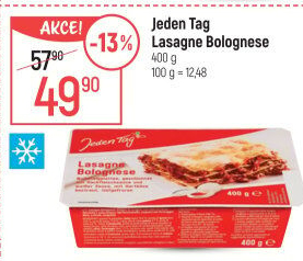 Lasagne bolognese mražené Jeden Tag