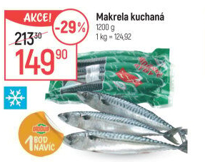 Makrela kuchaná mražená Kimbex