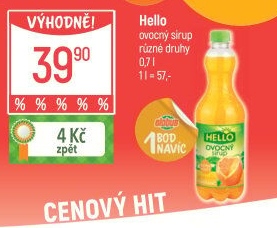 Sirup Extra hustý Hello