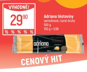 Těstoviny semolinové Adriana