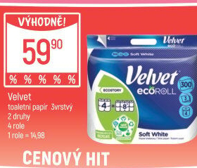 Toaletní papír 3vrstvý ecoRoll Velvet