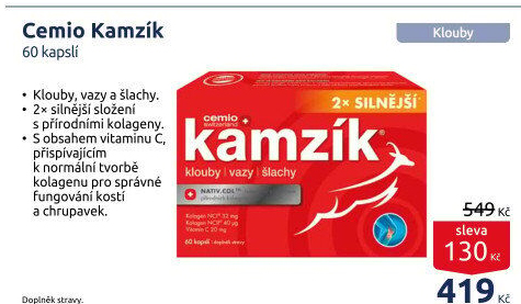 Doplněk stravy na vazy, klouby a šlachy 2x silnější Kamzík Cemio