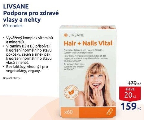 Doplněk stravy Podpora pro zdravé vlasy a nehty Livsane