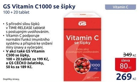 Doplněk stravy Vitamin C 1000 se šípky GS