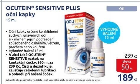 Kapky oční Ocutein Sensitive Plus
