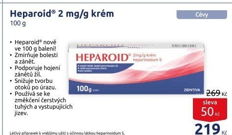 Mast k léčbě zánětu povrchových žil a poúrazových stavů Heparoid