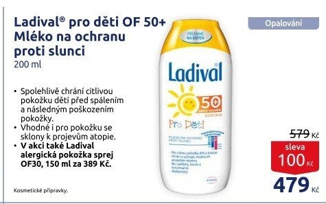 Mléko na opalování pro děti OF 50+ Ladival