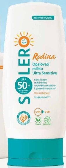 Opalovací mléko Sensitive Rodina SPF 50+ Solero