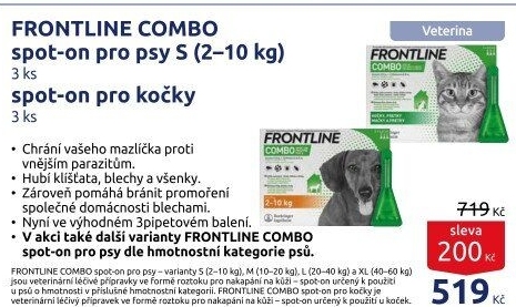 Pipety antiparazitní pro kočky Combo Frontline