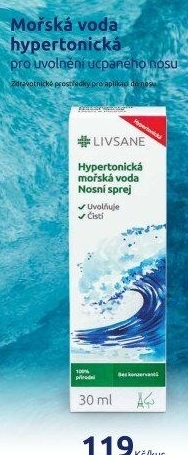 Sprej nosní Mořská voda hypertonická Livsane
