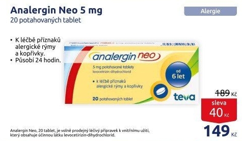 Tablety proti alergii Neo Analergin