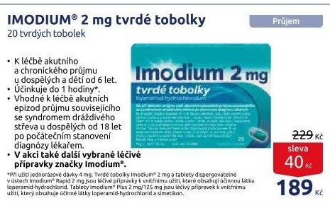 Tobolky proti průjmu Imodium