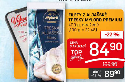 Aljašská treska filety mražená Premium Mylord