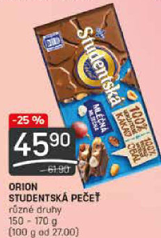Čokoláda Studentská pečeť Orion