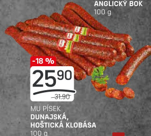 Dunajská klobása Maso uzeniny Písek