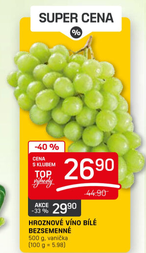Hrozny bílé bezsemenné