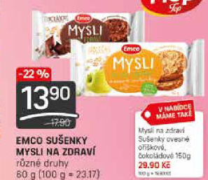 Ovesné sušenky Mysli na zdraví Emco