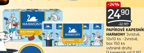 Papírové kapesníčky 3vrstvé Harmony