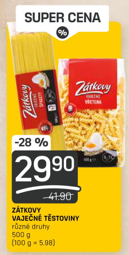 Těstoviny vaječné Zátkovy