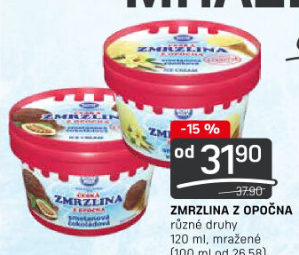 Zmrzlina v kelímku Česká zmrzlina z Opočna Bohemilk