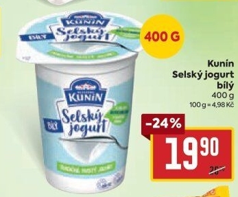 Bílý jogurt selský Mlékárna Kunín