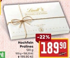 Bonboniéra Pralinky Hochfein Lindt