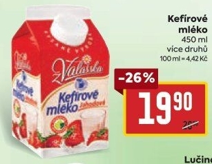 Kefírové mléko ochucené Mlékárna Valašské Meziříčí