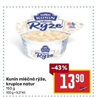 Mléčná rýže Mlékárna Kunín