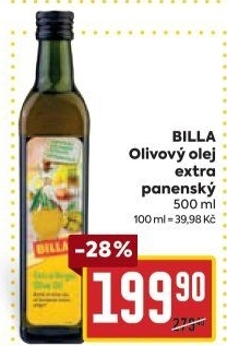 Olivový olej extra panenský Billa