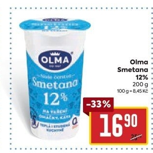 Smetana na vaření Olma 12%