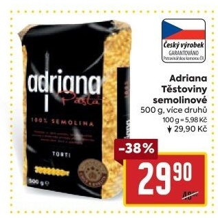 Těstoviny semolinové Adriana