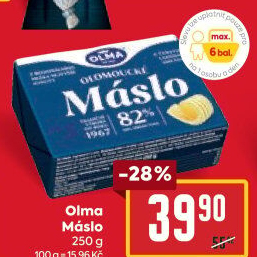 Máslo Olomoucké Olma