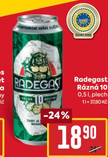 Pivo světlé výčepní Rázná 10° Radegast