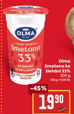 Smetana ke šlehání Olma 33%