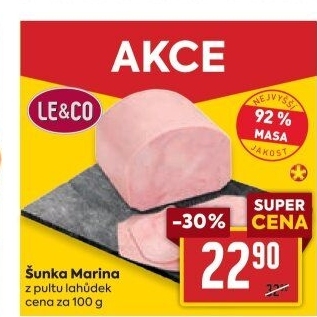 Šunka Marina nejvyšší jakosti LE&amp