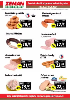 akční leták ZEMAN maso - uzeniny 6.5.2024-11.5.2024