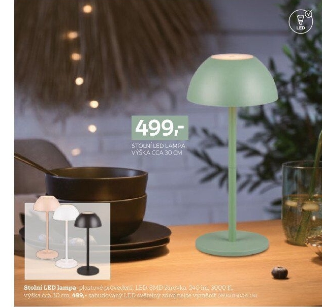 STOLNÍ LAMPA NA BATERIE