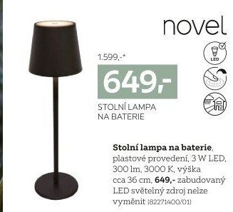 STOLNÍ LAMPA NA BATERIE